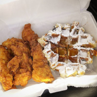 Cheekys Chicken And Waffles food