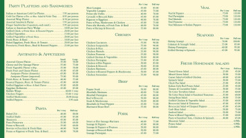 Casa Di Amore menu