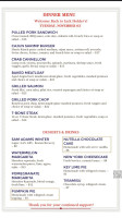 Jack Holders Restaurant Bar menu