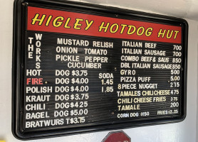 Higley Hot Dog Hut menu