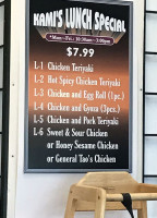 Kami Teriyaki menu