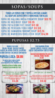 Las Brumas Salvadorian Food menu