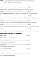 Lazy Gator menu
