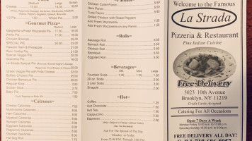 La Strada Pizzeria menu