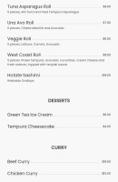 Momo Sushi Grill menu