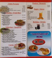 Mi Peru menu