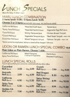 Maru Sushi Upland menu