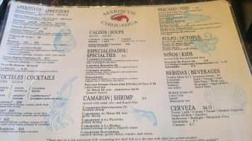 Mariscos Chihuahua menu