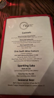 Niu B Sushi menu