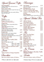 Papagalino Bakery menu