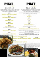 Phat Catz Restaurant Bar menu