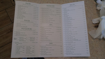 Phở Nguyễn Huệ menu