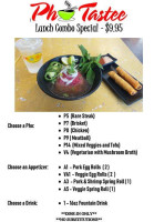 Pho Tastee menu