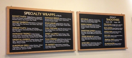 Rocket Wrapps menu