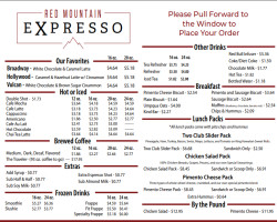 Red Mountain Expresso menu