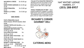 Richard's Corner Gourmet Deli menu