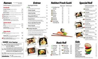 Rakitori Japanese Pub Grill menu