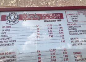 Shipley Do-nuts menu