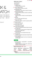 Taylor's menu