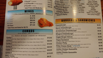 Wingnuts menu