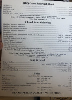 Barney's Hickory Pit menu