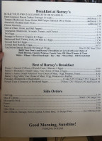 Barney's Hickory Pit menu