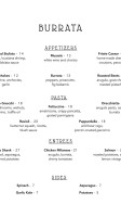 Burrata menu