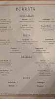 Burrata menu