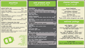 Carpe Diem Juice Co menu