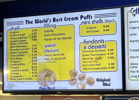 Beard Papa's Katy menu