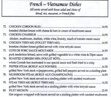 Chez Christina menu