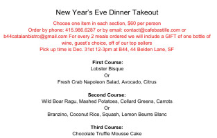 B44 Catalan Bistro menu