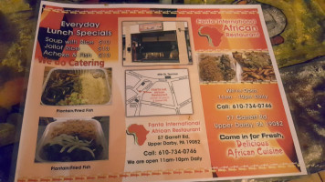 Fanta International African menu