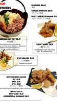 Hachi Japanese Yakitori Izakaya menu