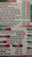 Gomez Burritos menu