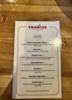 Franco's menu