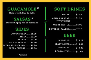 El Tianguis Rolled Taquitos menu