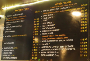 Dumar's Mediterranean Grill menu