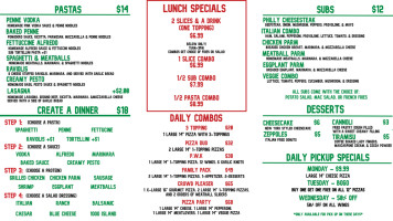 Frankies Pizza menu