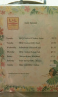 L&l Hawaiian Barbecue menu