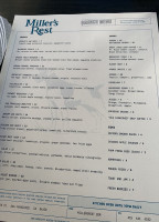 Miller's Rest menu