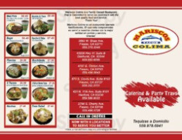 Mariscos Colima menu