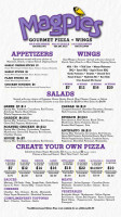 Magpies Gourmet Pizza menu