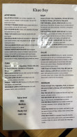 Khao Soy Thai menu