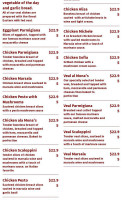 Mona Lisa Italian menu