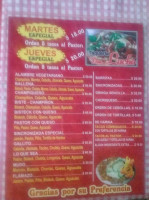 Cuca's Restaurant menu