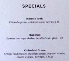 Elm Coffee Roasters menu