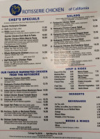 Rotisserie Chicken Of California menu