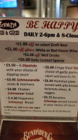 Schmizza Pub Grub menu