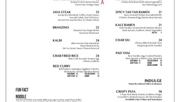 Shokudo menu